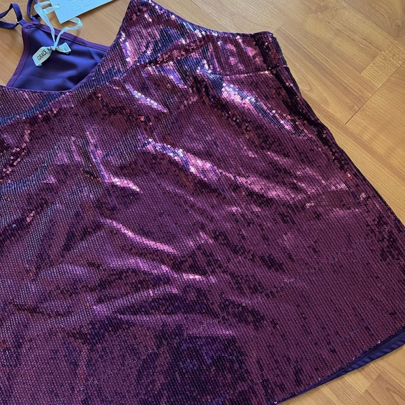 Grace Karin purple sequin top plus 2XL - Picture 4 of 6